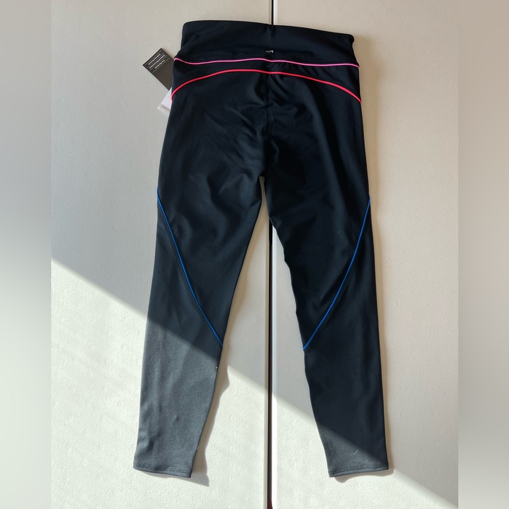 GapFit Women’s Black/Multi-Color Piped Colorblock Full Length Yoga Pants/Legging - Picture 3 of 6